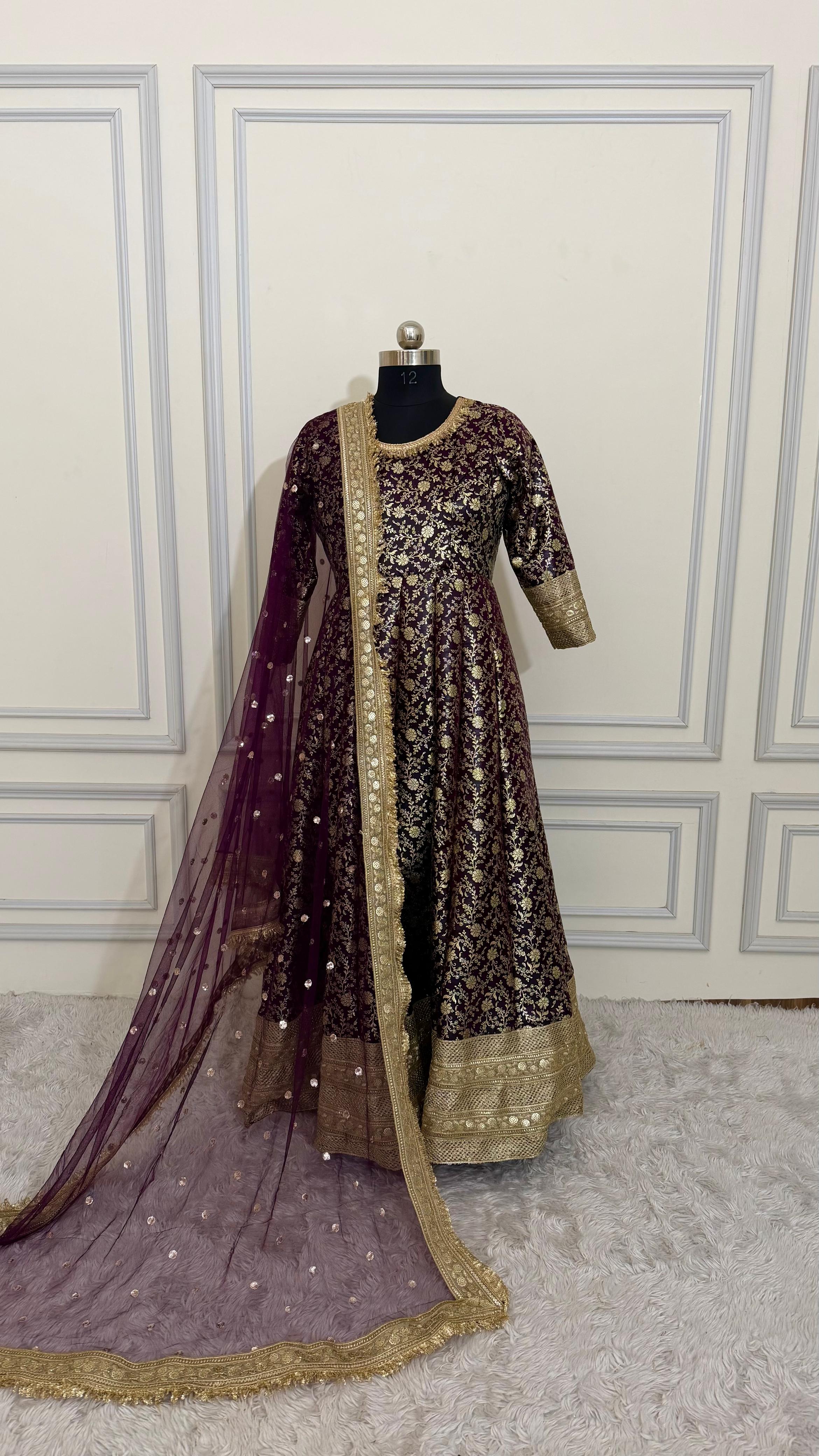 PLUM PURPLE ANARKALI SUIT