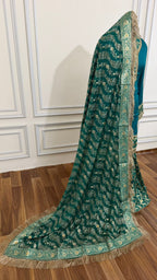 RAMA GREEN BANARASI KIMKHAB GHARARA