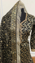 BLACK BANARASI KIMKHAB GHARARA