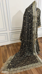 BLACK BANARASI KIMKHAB GHARARA