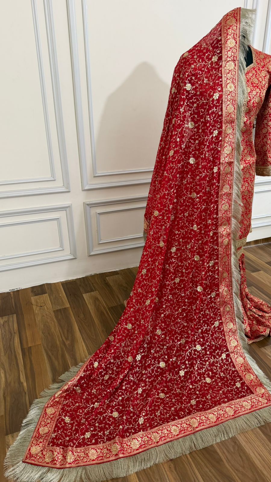 RED COLOR BANARASI KIMKHAB GHARARA