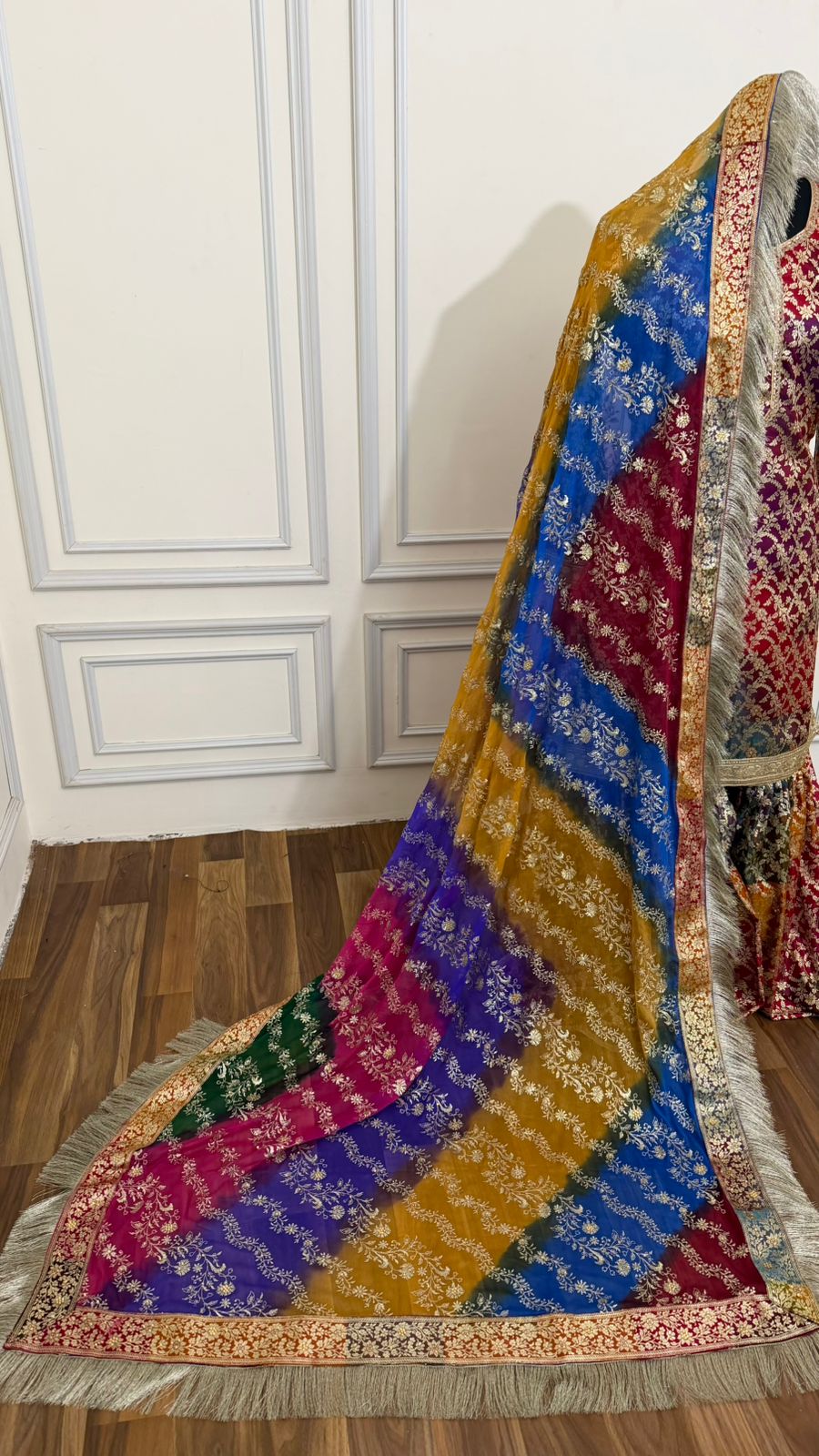 MULTI COLOR BANARASI KIMKHAB GHARARA