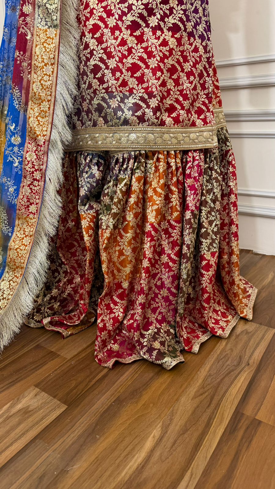 MULTI COLOR BANARASI KIMKHAB GHARARA