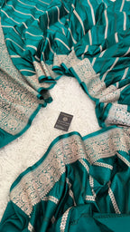 DARK RAMA GREEN AADA PATTERN MASHRU SILK SAREE