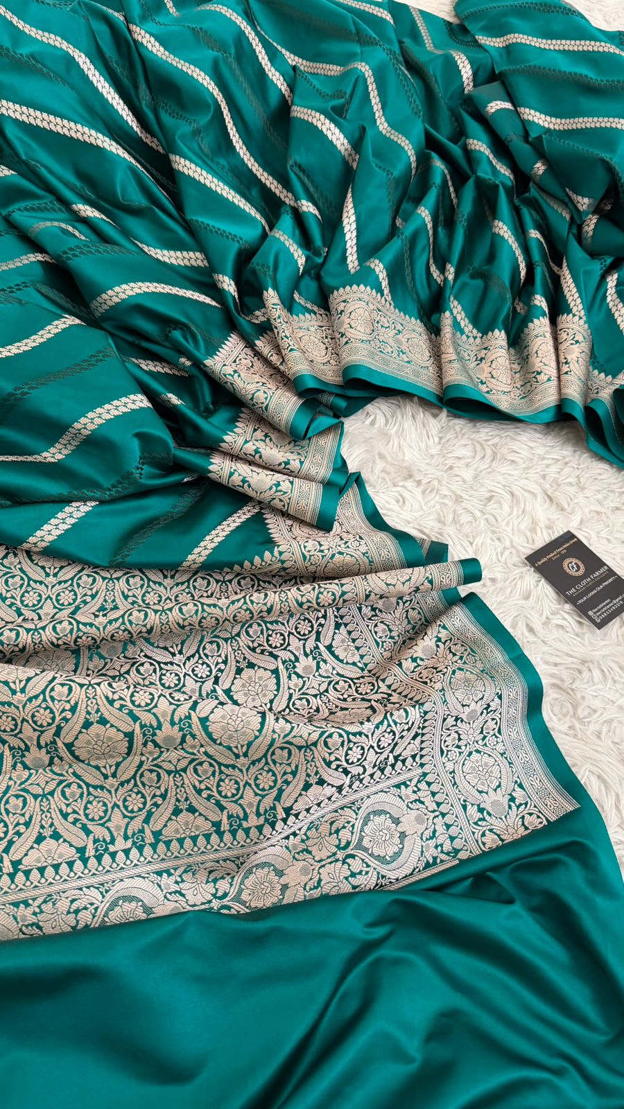 DARK RAMA GREEN AADA PATTERN MASHRU SILK SAREE