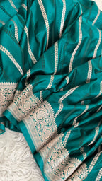 DARK RAMA GREEN AADA PATTERN MASHRU SILK SAREE