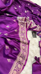 DARK PURPLE MASHRU SILK SAREE