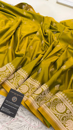 GOLDEN MEHENDI COLOR MASHRU SILK SAREE