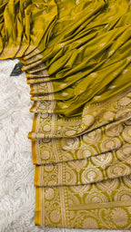 GOLDEN MEHENDI COLOR MASHRU SILK SAREE