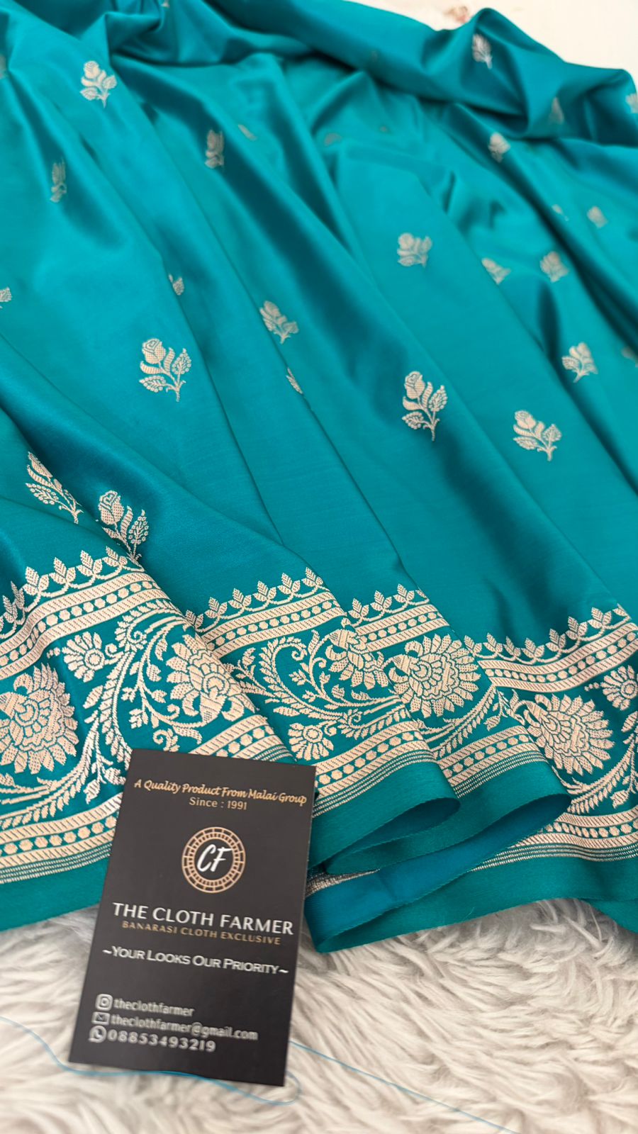 CADET BLUE COLOR MASHRU SILK SAREE