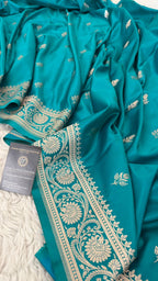 CADET BLUE COLOR MASHRU SILK SAREE