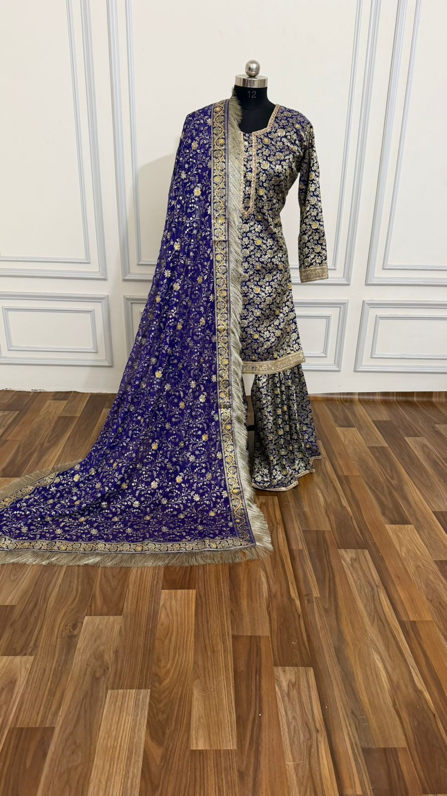 ROYAL BLUE COLOR BANARASI KIMKHAB GHARARA
