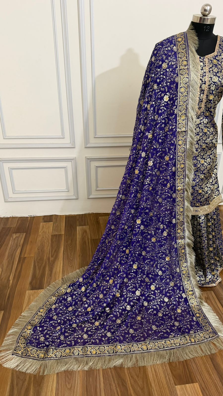 ROYAL BLUE COLOR BANARASI KIMKHAB GHARARA