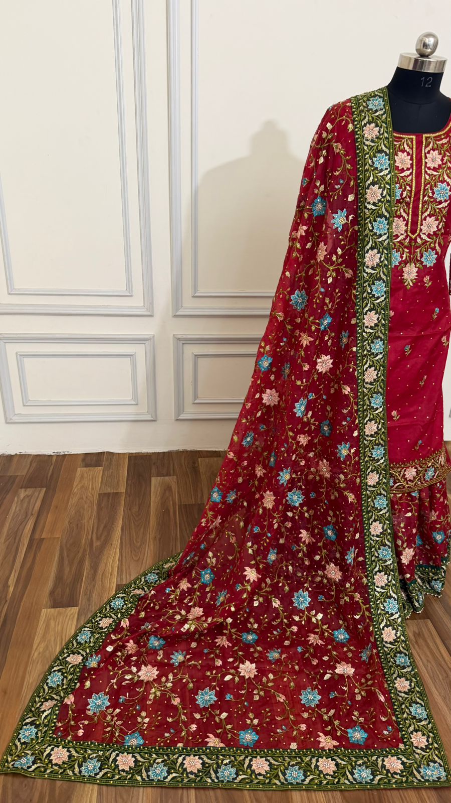 TILFI MEENAKARI RESHAM WORK GHARARA