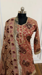 HAND PAINTED BANARASI KIMKHAB GHARARA