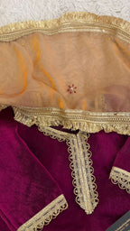 Italian shimmer silk based wine color gharara