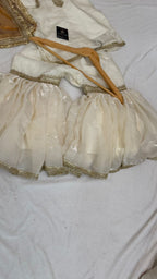 Italian shimmer silk based white color gharara