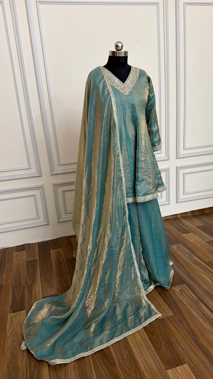 ITALIAN SHIMMER SILK BASED SHARARA