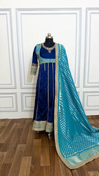 NAVY BLUE HAND WORK ANARKALI