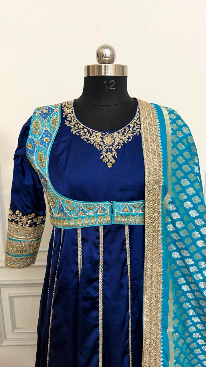 NAVY BLUE HAND WORK ANARKALI