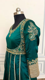 BOTTLE GREEN HAND WORK ANARKALI