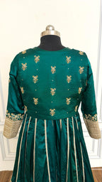 BOTTLE GREEN HAND WORK ANARKALI