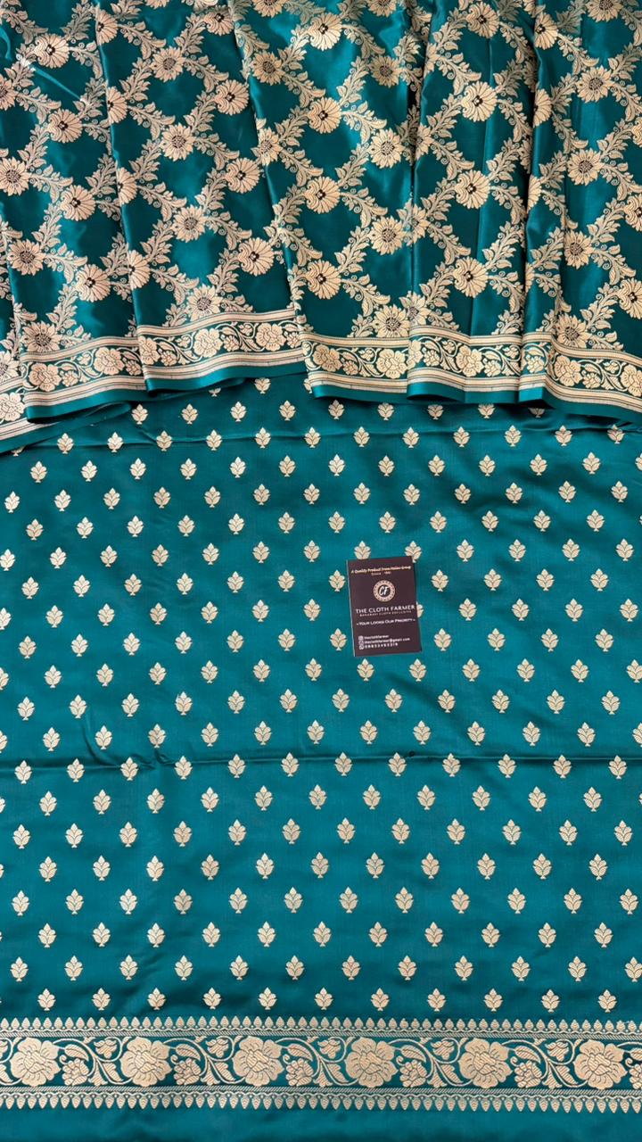 DARK JADE COLOR MASHRU SILK 3 PIECE SUIT
