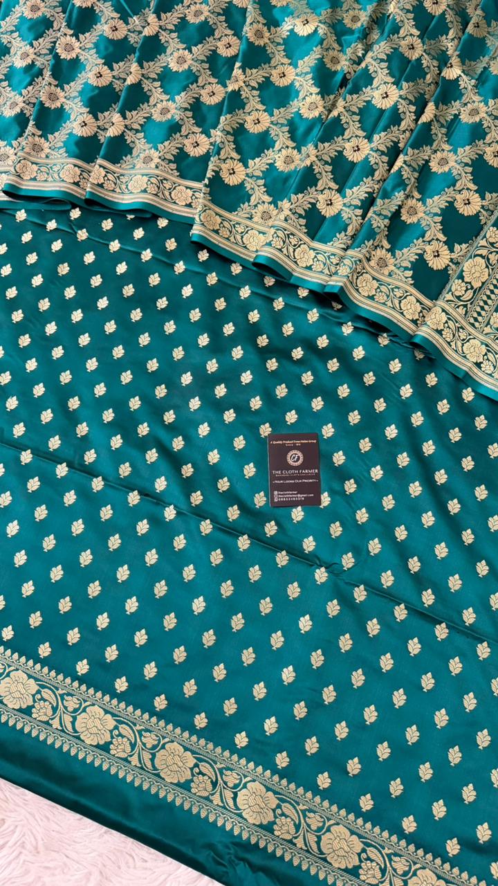 DARK JADE COLOR MASHRU SILK 3 PIECE SUIT