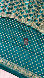 DARK JADE COLOR MASHRU SILK 3 PIECE SUIT