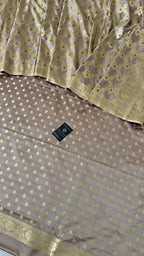 FOSSIL GREY COLOR MASHRU SILK 3 PIECE SUIT