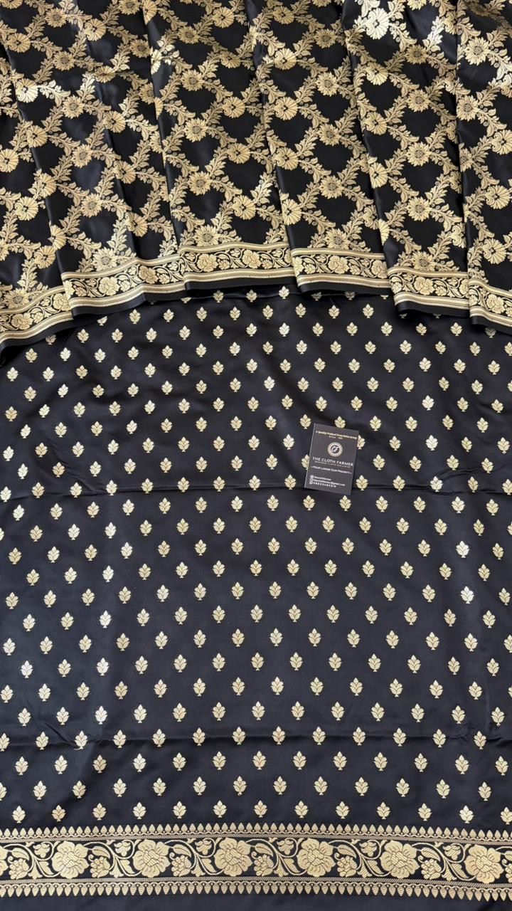 BLACK COLOR MASHRU SILK 3 PIECE SUIT
