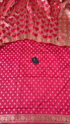 PASTLE STRAWBERRY COLOR MASHRU SILK 3 PIECE SUIT