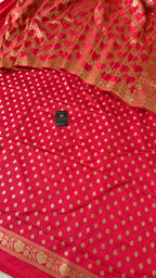 PASTLE STRAWBERRY COLOR MASHRU SILK 3 PIECE SUIT