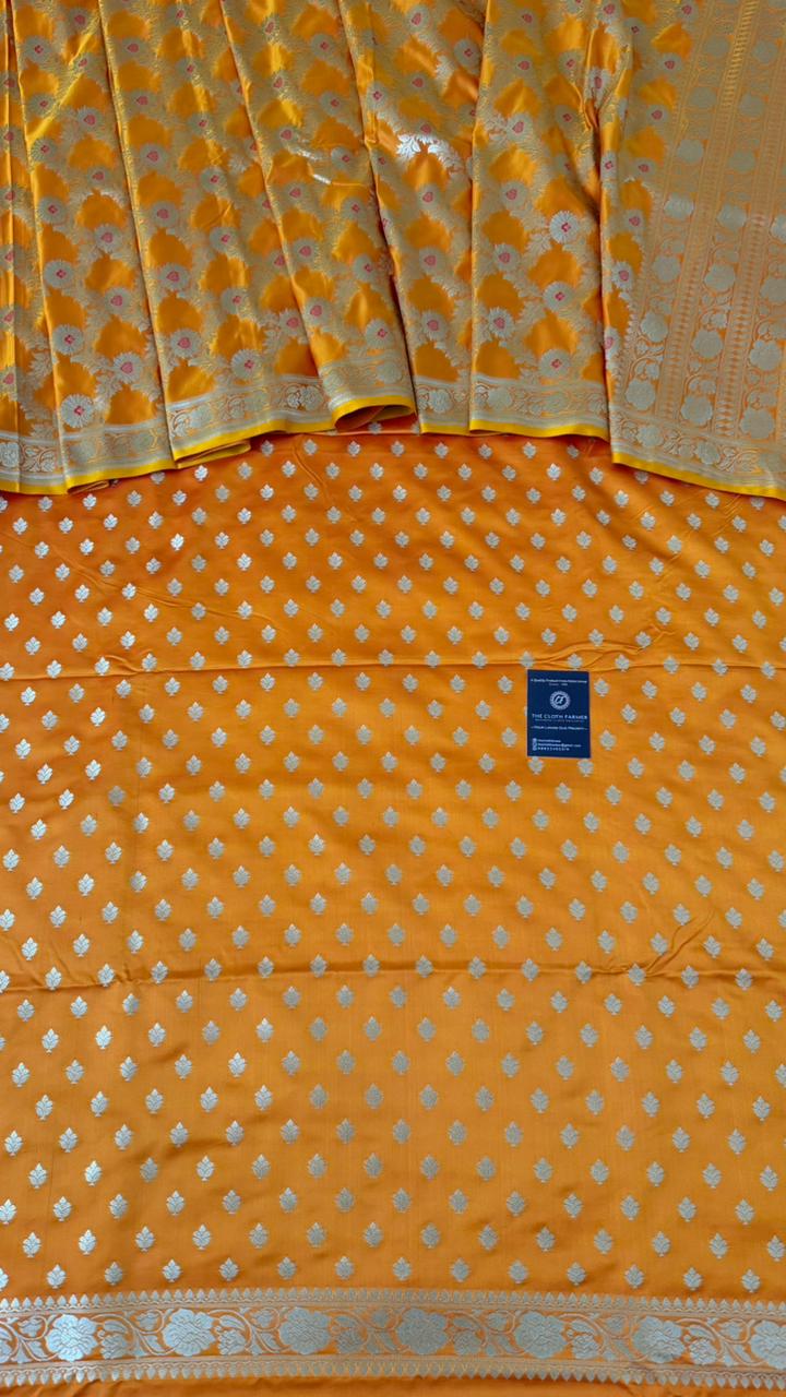 MUSTARD YELLOW COLOR MASHRU SILK 3 PIECE SUIT