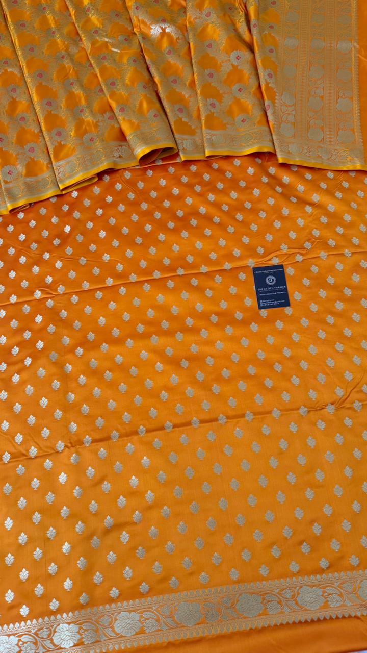 MUSTARD YELLOW COLOR MASHRU SILK 3 PIECE SUIT