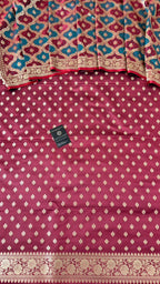 DARK ORCHID BLUE SHADE RANGCART MASHRU SILK 3 PIECE SUIT