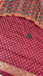 DARK ORCHID BLUE SHADE RANGCART MASHRU SILK 3 PIECE SUIT