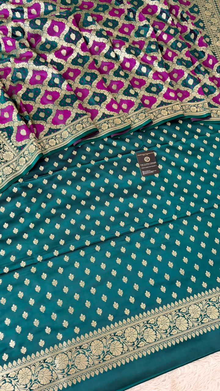 JADE RAMA GREEN PURPLE COLOR RANGCART MASHRU SILK 3 PIECE SUIT