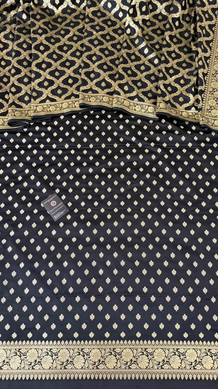 BLACK RANGCART MASHRU SILK 3 PIECE SUIT