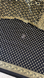 BLACK RANGCART MASHRU SILK 3 PIECE SUIT
