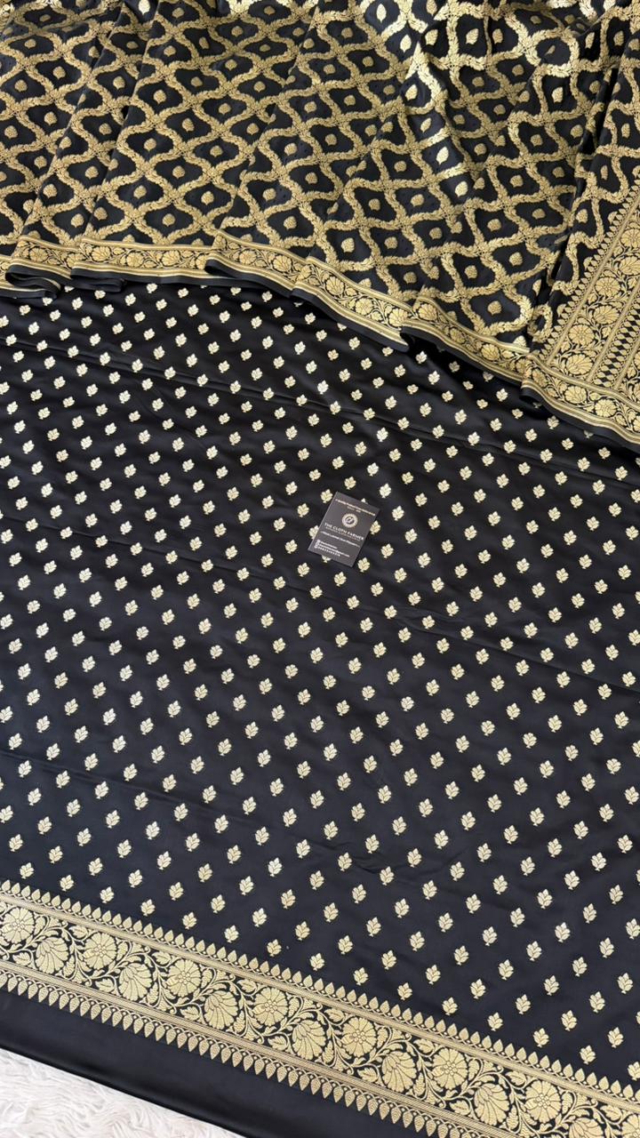 BLACK RANGCART MASHRU SILK 3 PIECE SUIT