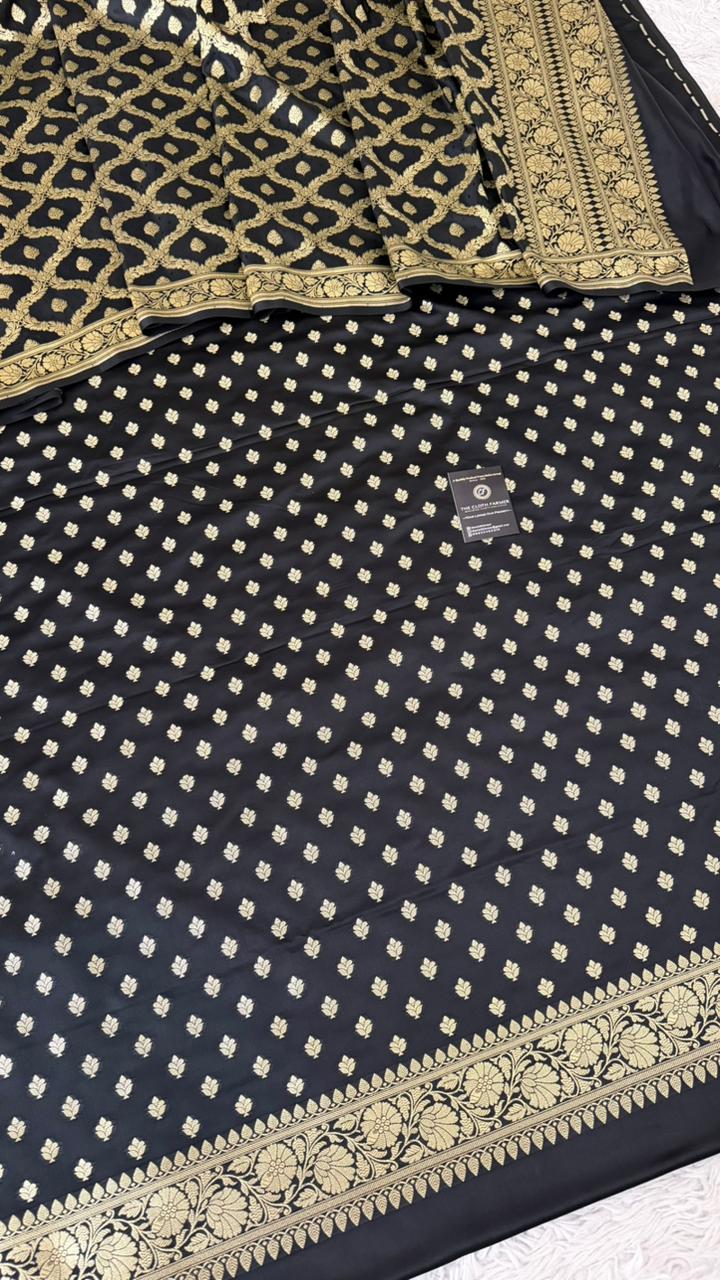 BLACK RANGCART MASHRU SILK 3 PIECE SUIT