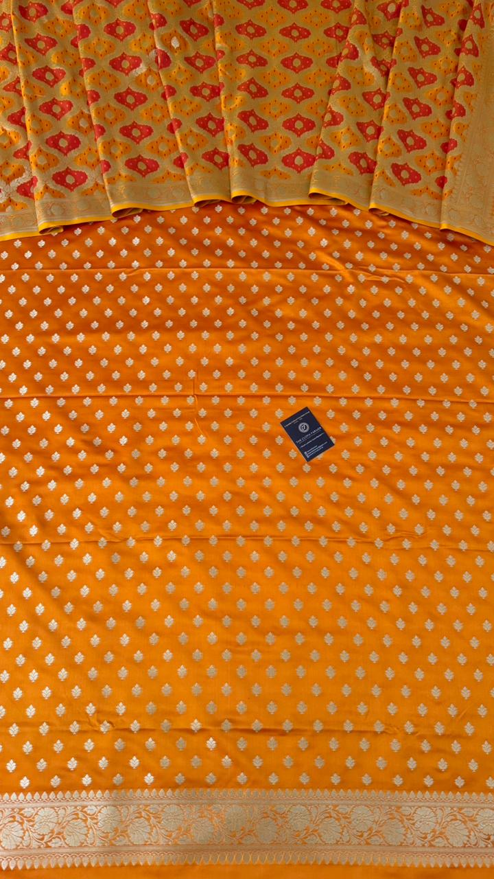 MUSTARD YELLOW RANGCART MASHRU SILK 3 PIECE SUIT