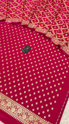 PINK & DARK RANI PINK RANGCART MASHRU SILK 3 PIECE SUIT
