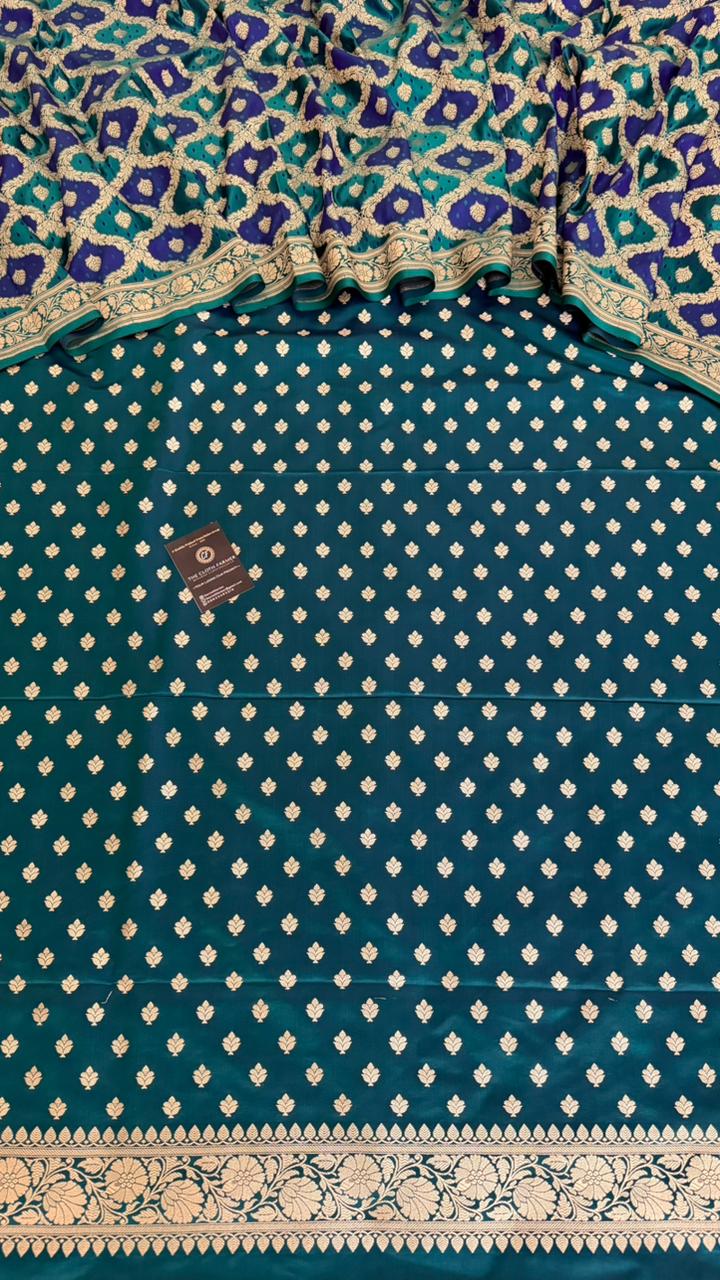 TRYPAN BLUE JADE COLOR MASHRU COLOR 3 PIECE SUIT