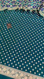 TRYPAN BLUE JADE COLOR MASHRU COLOR 3 PIECE SUIT