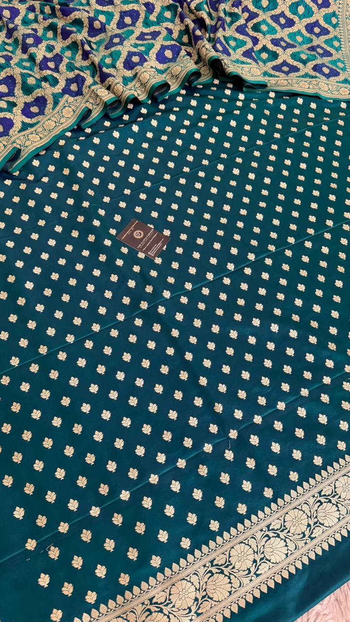 TRYPAN BLUE JADE COLOR MASHRU COLOR 3 PIECE SUIT