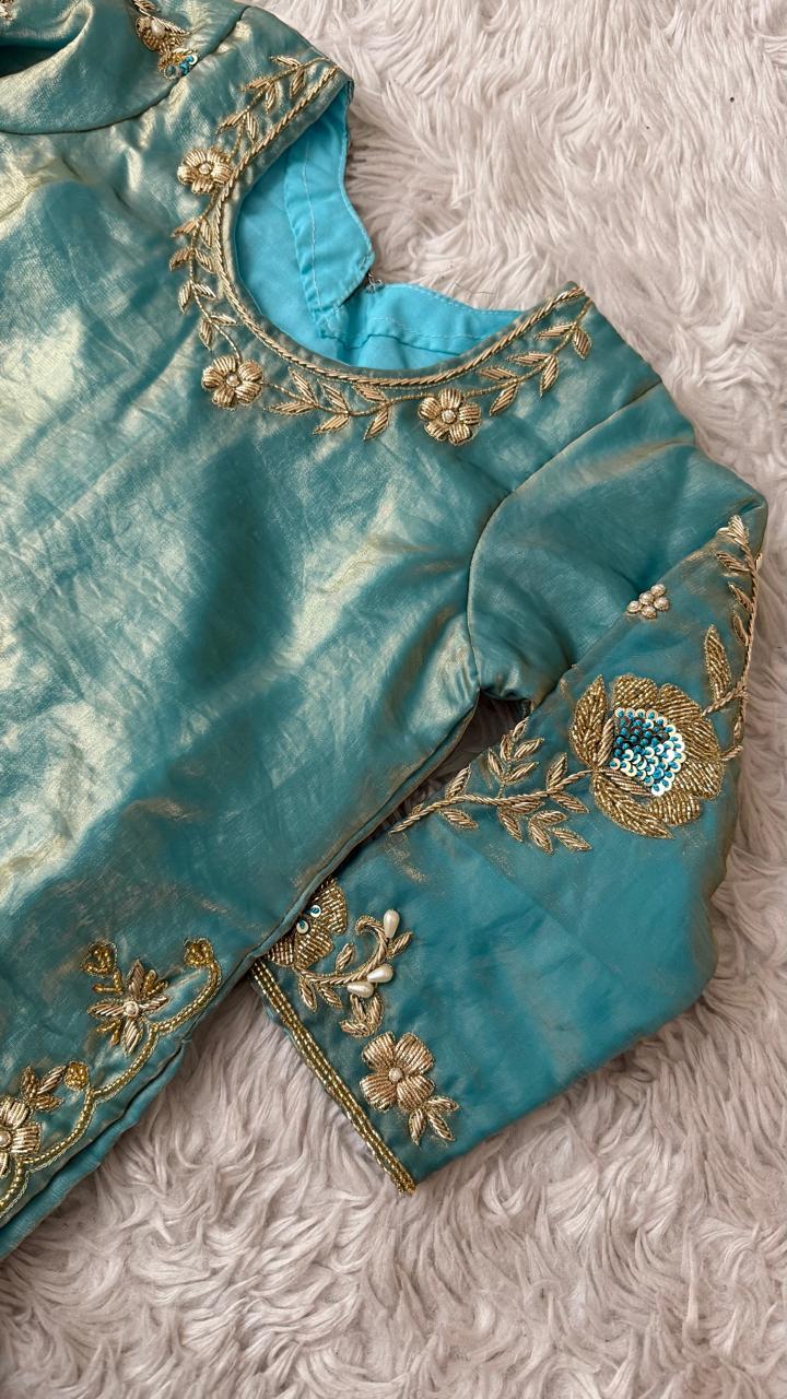 SKY BLUE COLOR FLORAL MARIYA SAJJAD INSPIRED SHARARA