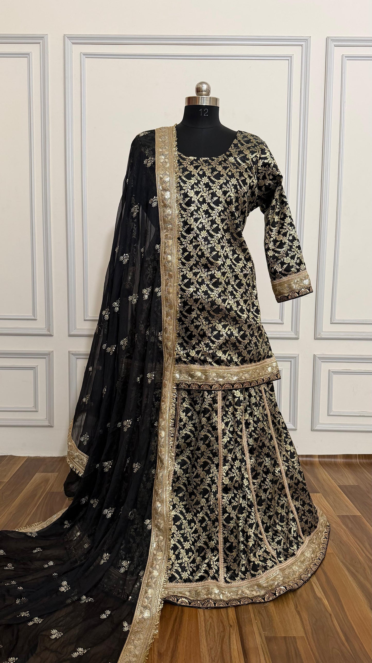Z BLACK BANARASI LEHENGA