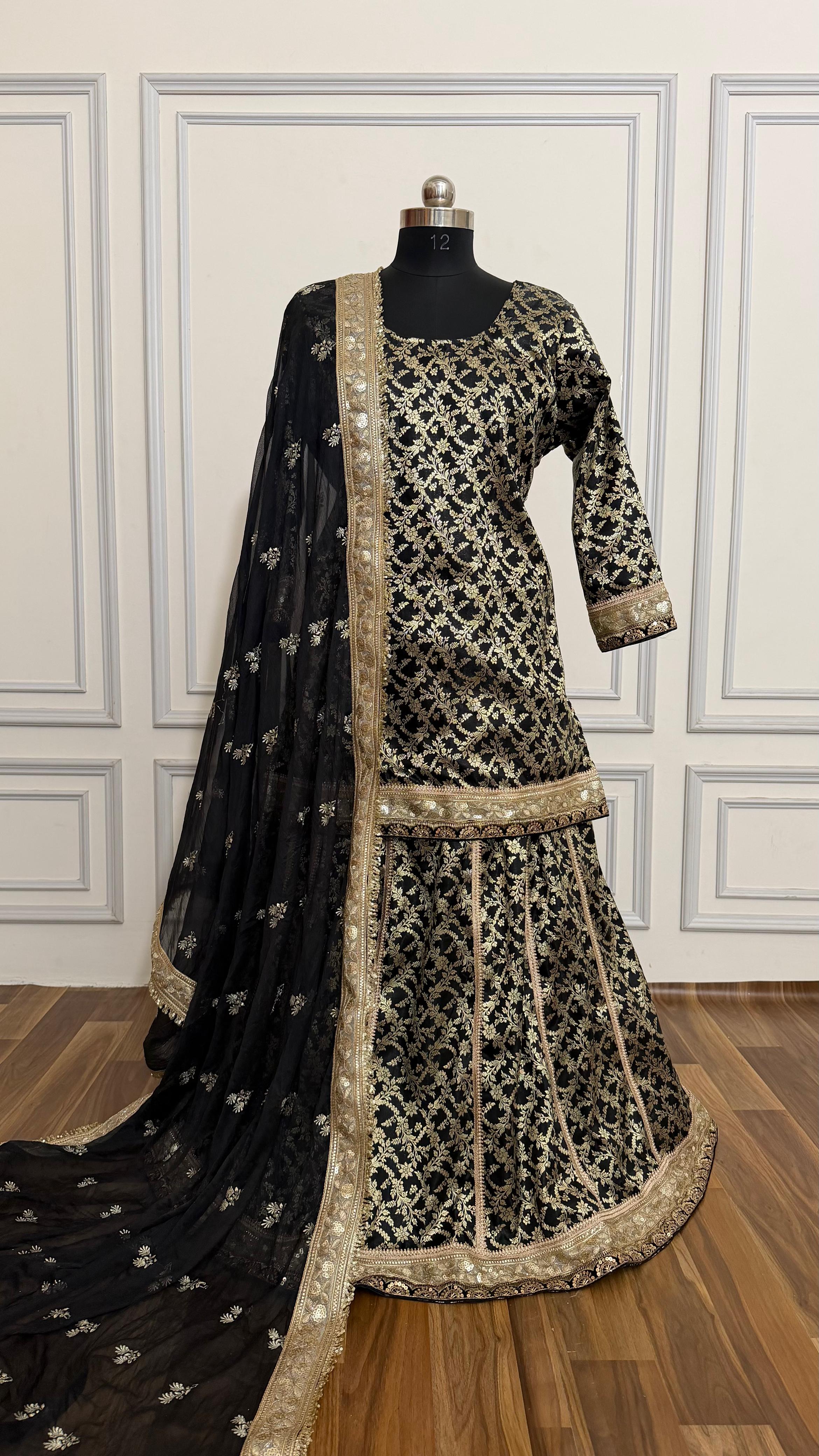 Z BLACK BANARASI LEHENGA